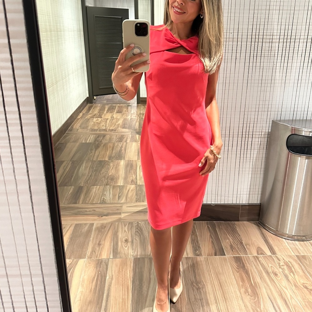 Calvin Klein Vibrant Pink Midi Dress